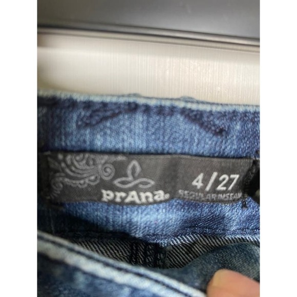 PrAna Oday Jean Womens Indigo Fitted Skinny Blue Jeans sz 4R Denim - Picture 4 of 5